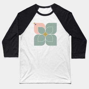 Vintage geometric flowers and birds Baseball T-Shirt